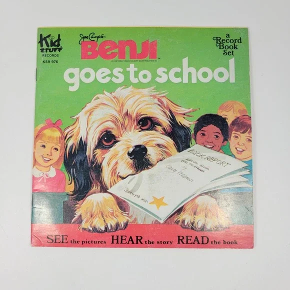 VTG Benji Goes To School See Hear Read Along Book & Vinyl Record Kid Stuff 1982 - Picture 4 of 8